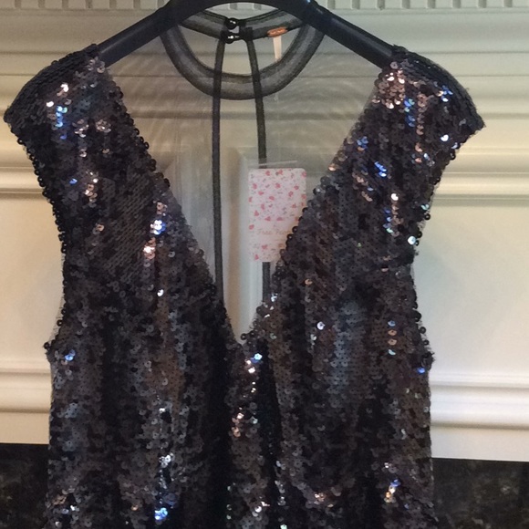 Free People black Sequin dress sz.XS - Picture 9 of 14
